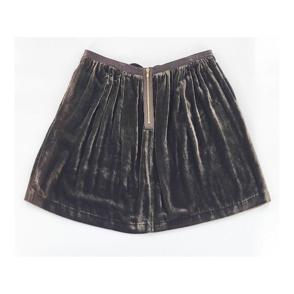 SANDRO NWT Joyau Leather Trim Bow Gathered Velvet Skirt - Picture 8 of 11